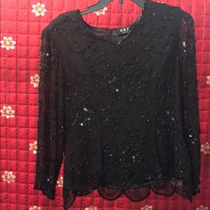 Sequin long sleeve blouse